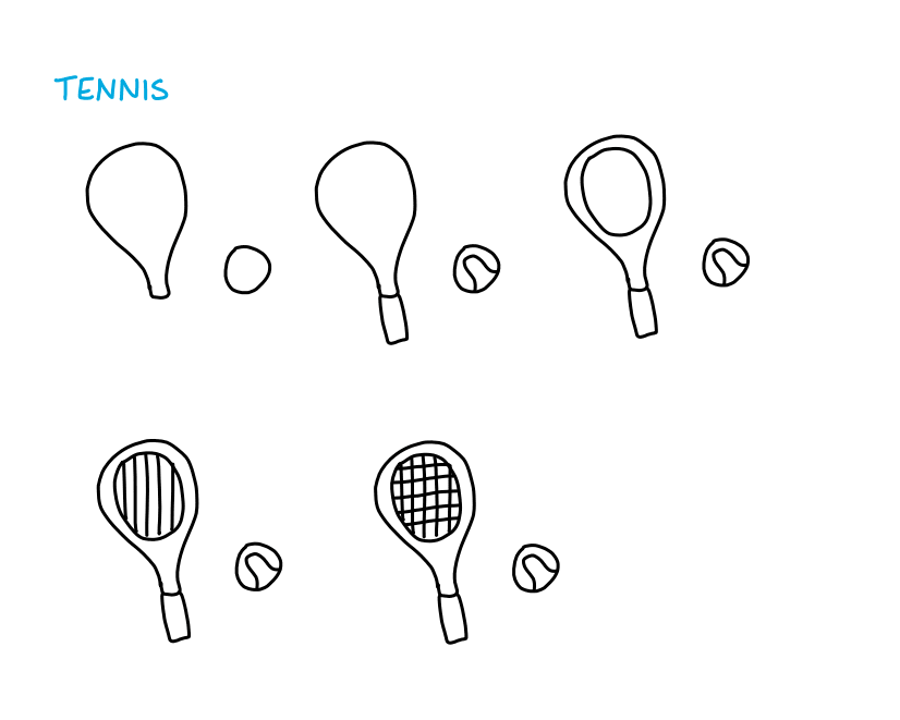 Fünf Icons für den Sport Tennis